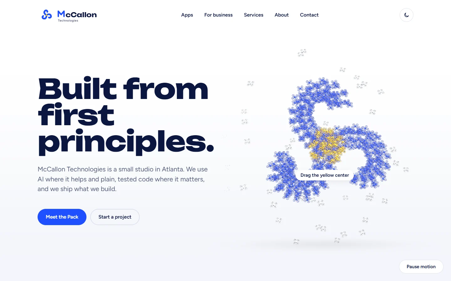 The home page, by day